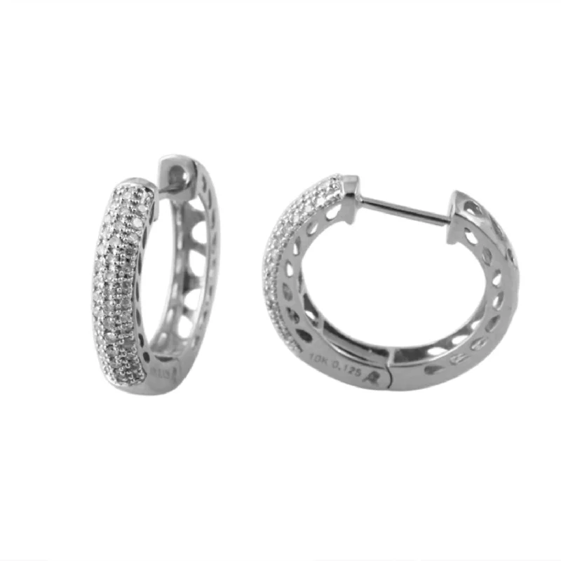 Diamond Stud Earrings-1/4 CTW Diamond Hoop Earrings in 10KT White Gold