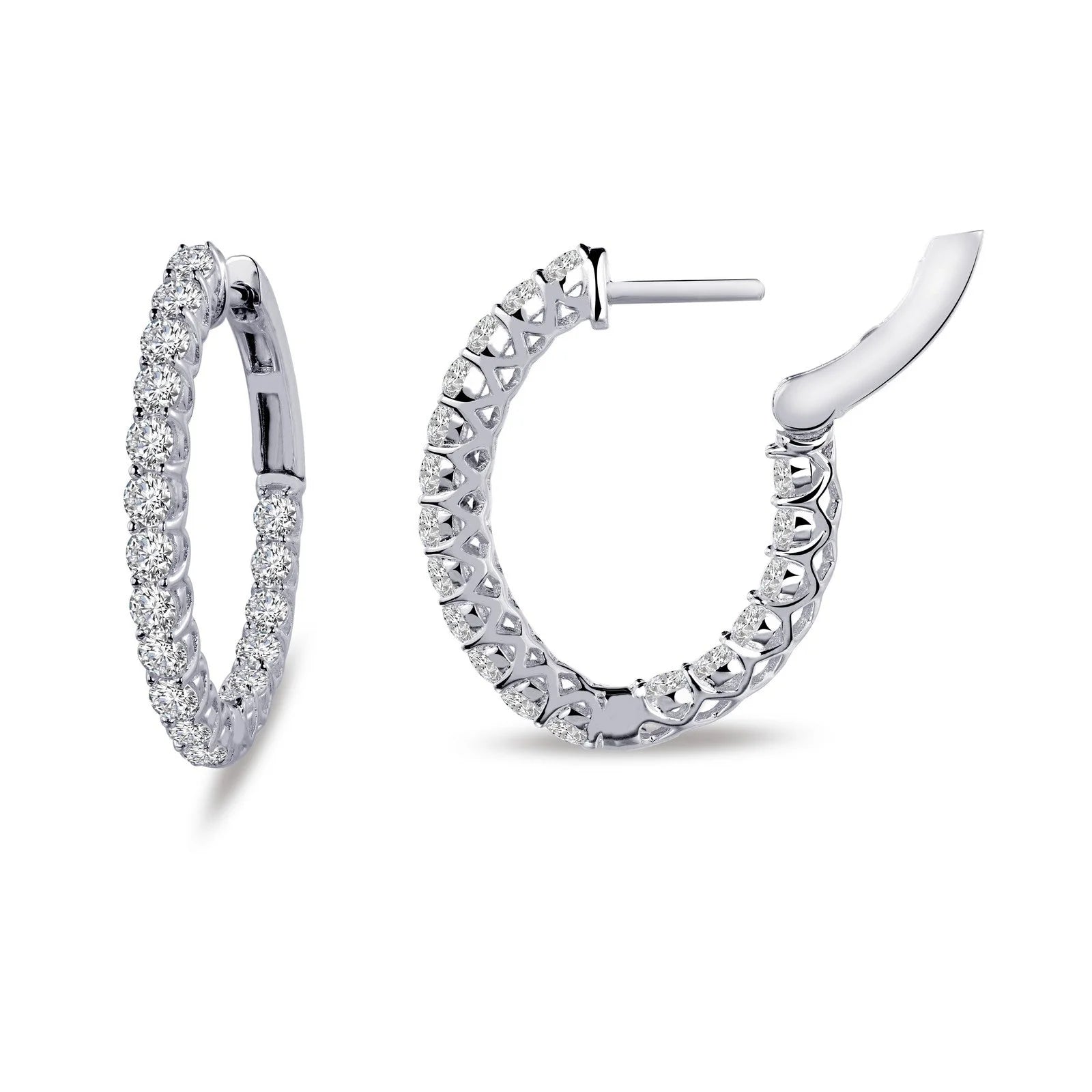 Pearl Hoop Earrings-16 mm x 20 mm Oval Hoop Earrings