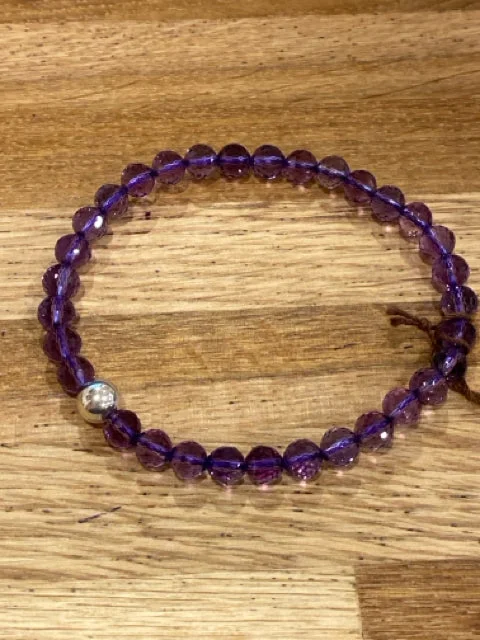 Custom Gemstone Bracelet for Brides-Faceted Amethyst Bracelet