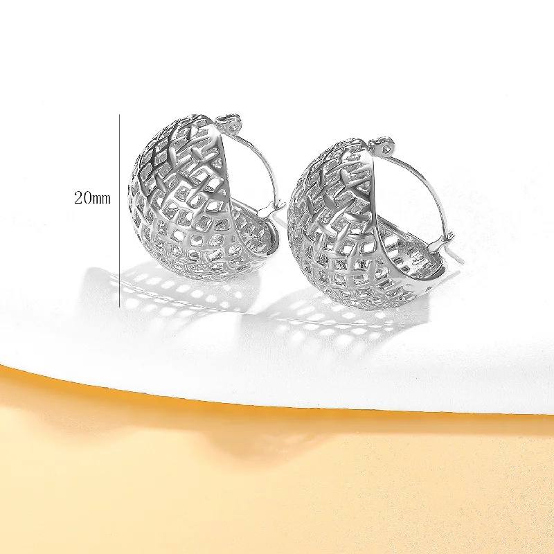 Grid Vegetable Basket Earrings 20mm