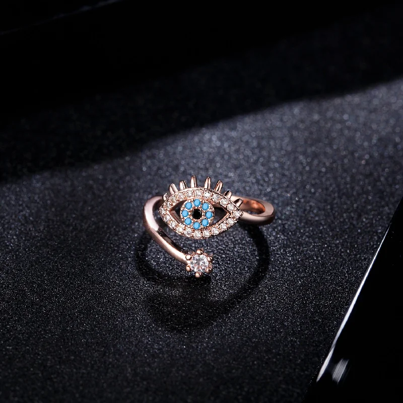 Open Rose Gold Eye Ring