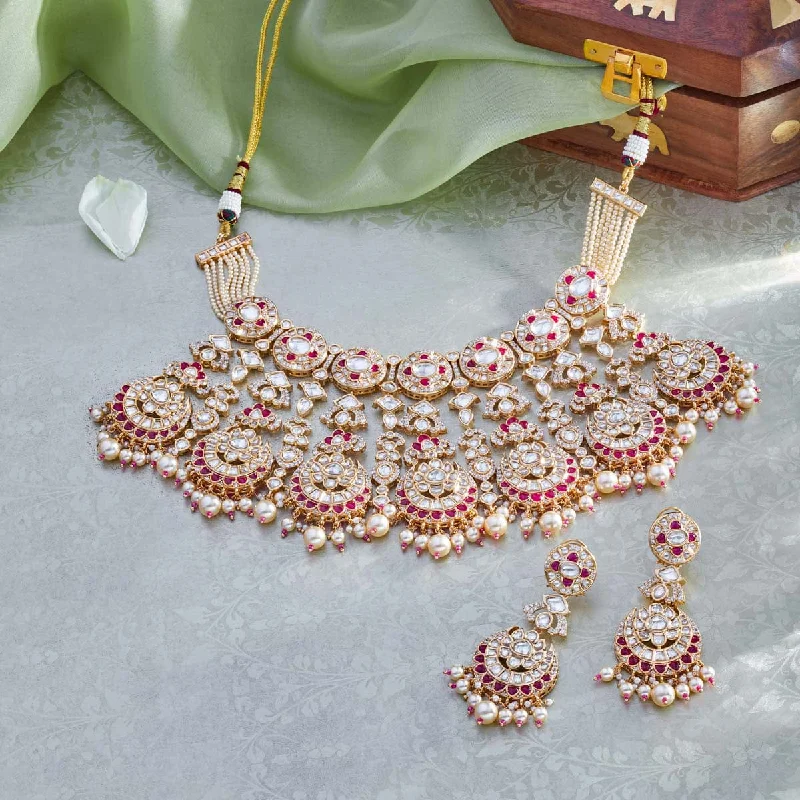 Sterling Silver Necklace for Women-Kundan Necklace 167022