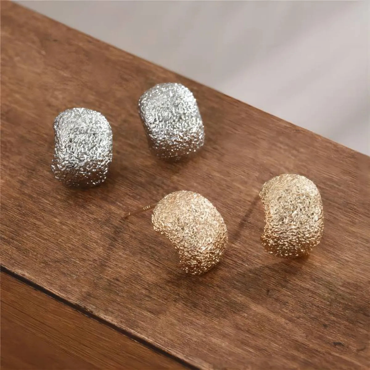 Stud Earrings for Women-1 Pair Commute C Shape Plating Copper 18k Gold Plated White Gold Plated Ear Studs