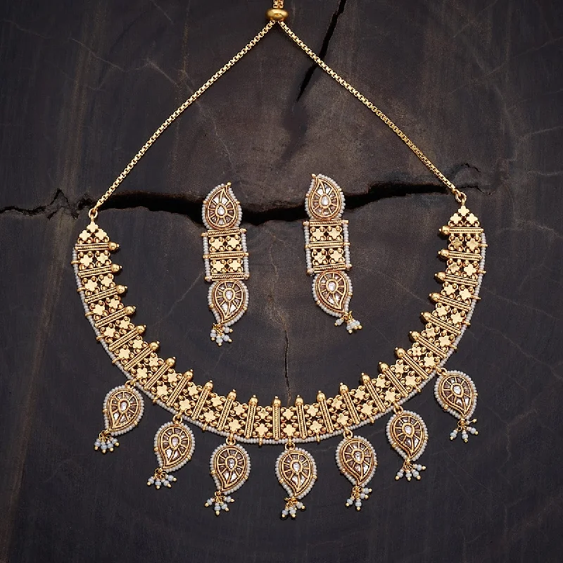 Fine Silver Necklace-Kundan Necklace 168900