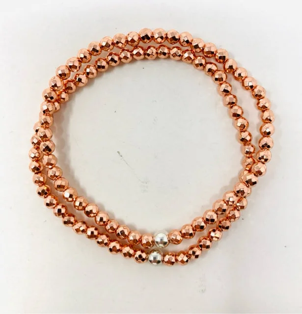 Adjustable Bracelet for Women-Rose Gold Hematite Bracelet