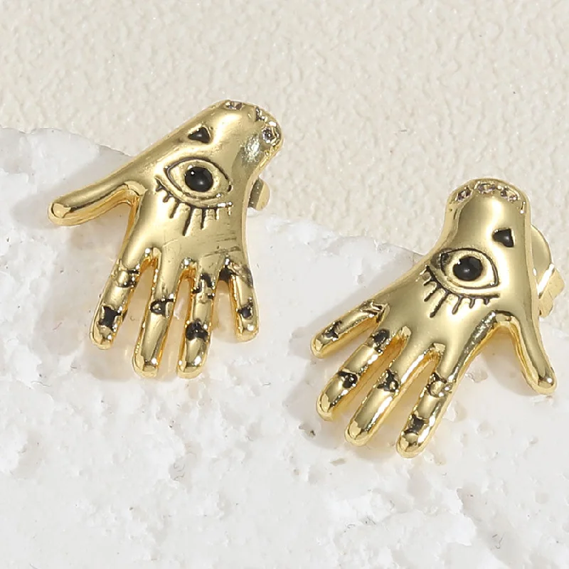 Devil's Eye Palm Ear Studs