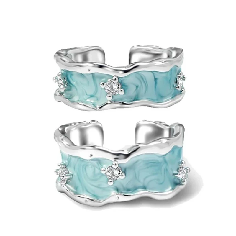 Blue Sea Texture Women's Ring