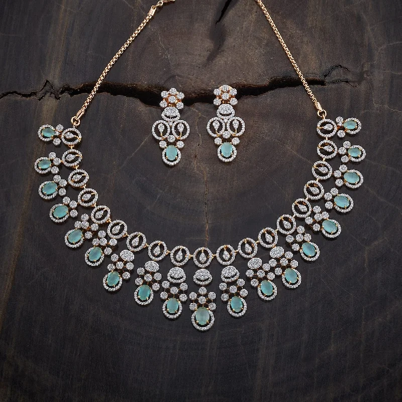 Wedding Necklace with Crystals-Zircon Necklace 177091