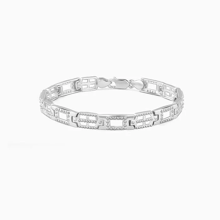 Custom Engraved Silver Bracelet-Silver Supremo Bracelet For Him