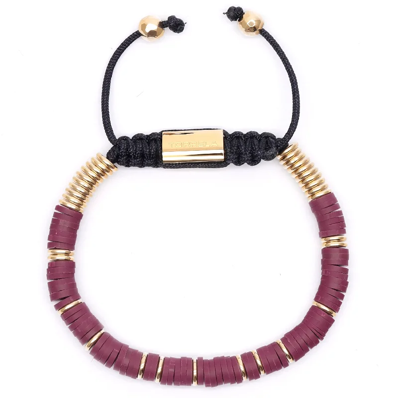 Fashionable Gemstone Bracelet-Tulum Collection - Purple Gold