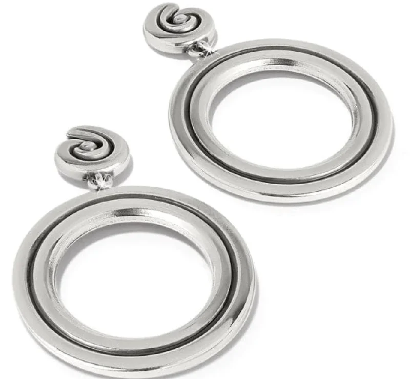 Cute Stud Earrings for Teenagers-Contempo Moda Ring Post Drop Earrings