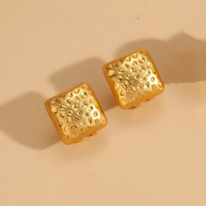 Small Square Convex Earrings