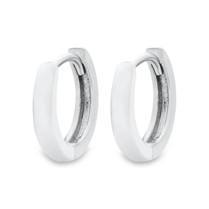 Artistic Drop Earrings-Kiddie Kraft Sterling Silver 11MM Huggie Hoop Earrings