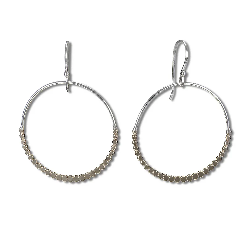 Modern Drop Earrings-2993 - Dangling Dipped Circle Dots