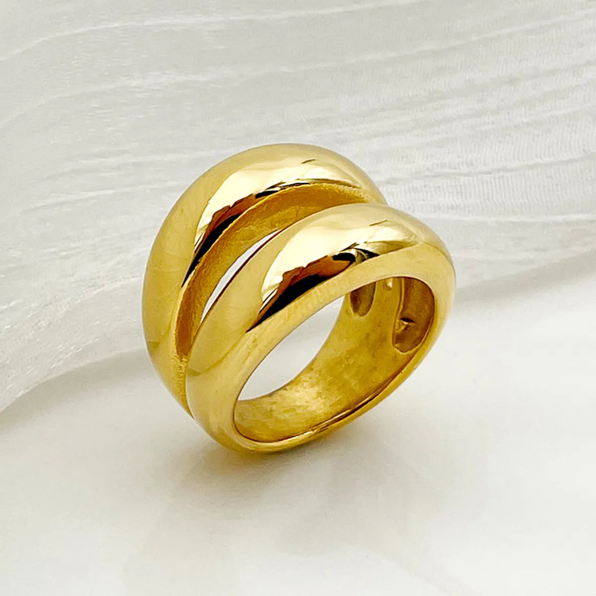 Antique Wedding Ring Set-Wholesale Simple Style Commute Solid Color Stainless Steel Plating Gold Plated Rings