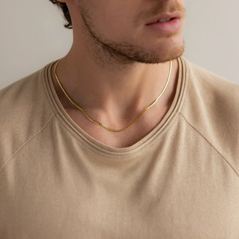 Elegant Necklace with Topaz-Men's Snake Chain Necklace