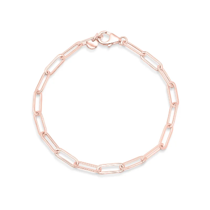 Leather and Metal Bracelet-The Sky - Rose Gold