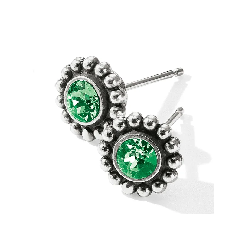 Modern Earrings for Teens-Peridot Twinkle Mini Post Earrings-August