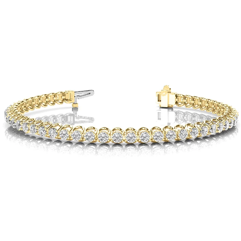 Gold Bangle Bracelet-4.00 ctw Round Diamond Tennis Bracelet Four Prong Set