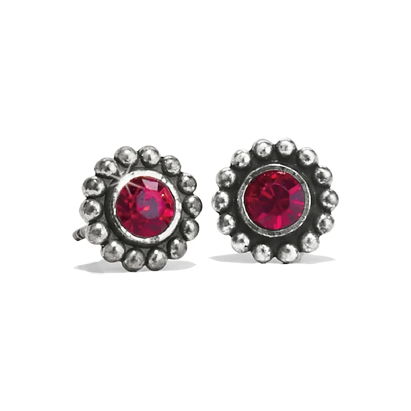 Dazzling Gold Earrings-Garnet Twinkle Mini Post Earrings-January