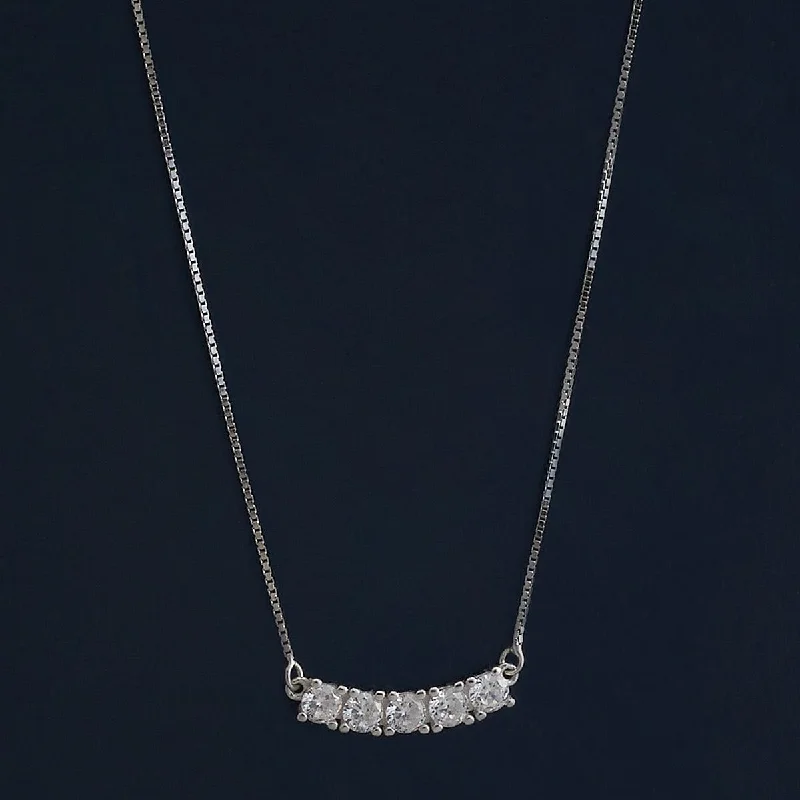 Fine Diamond Necklace-92.5 Silver Necklace 183300