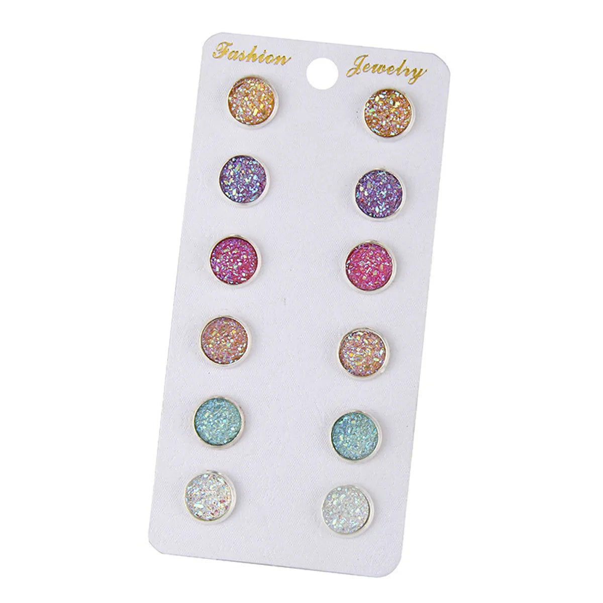 Charming Earrings for Women-1 Set Basic Lady Classic Style Geometric Plating Inlay Alloy Zircon Ear Studs