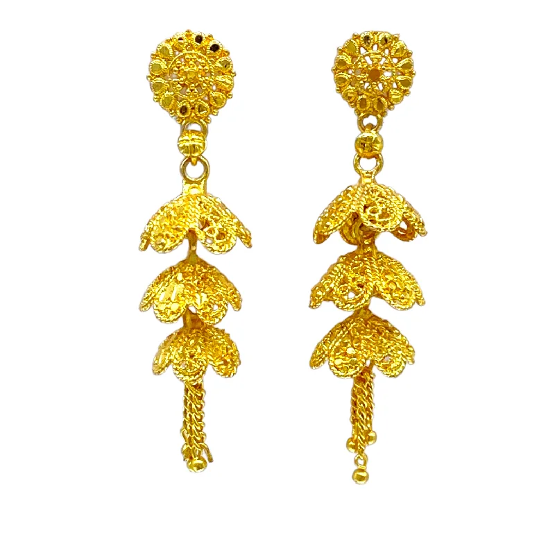 Elegant Bridal Earrings-Gold Earrings