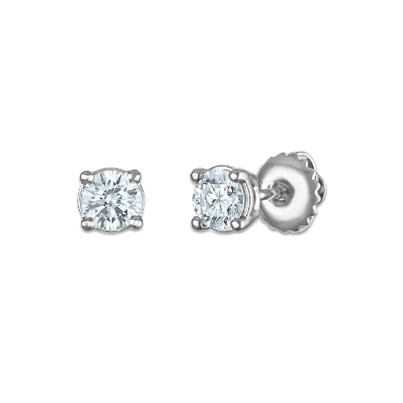 Personalized Name Earrings-EcoLove 1/2 CTW Lab Grown Diamond Stud Earrings in 10KT White Gold