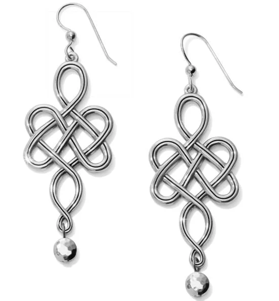 Handmade Earrings for Weddings-Interlok Endless Knot French Wire Earrings From the Interlok Collection