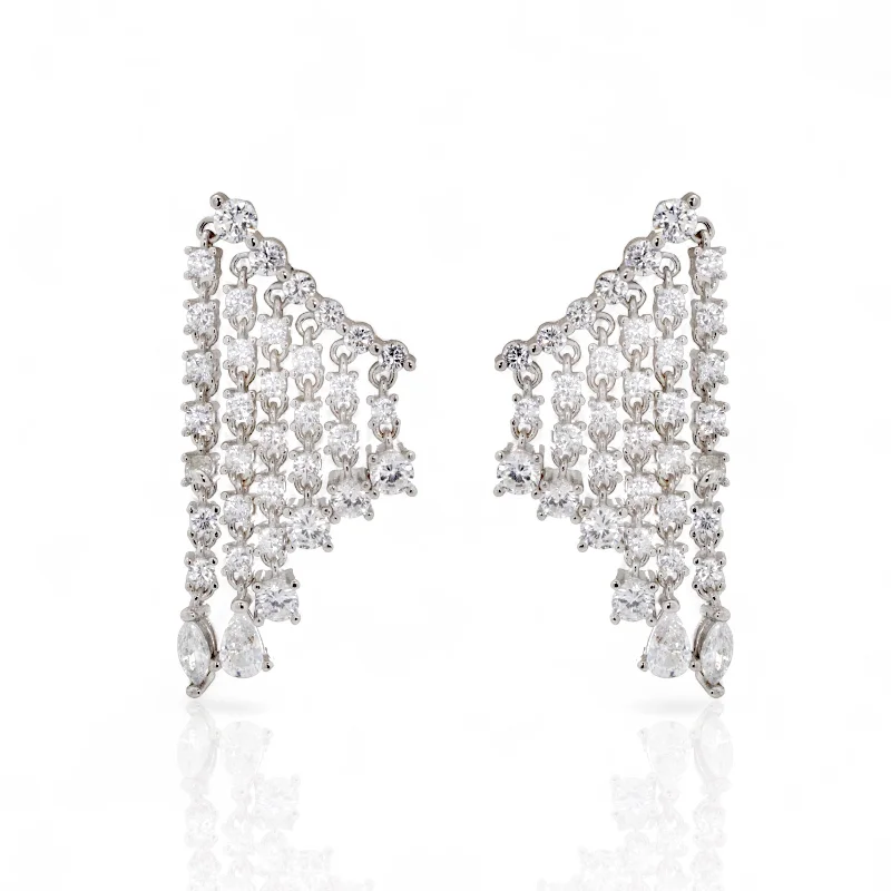 Pearl and Diamond Earrings-LA VIDA EARRINGS