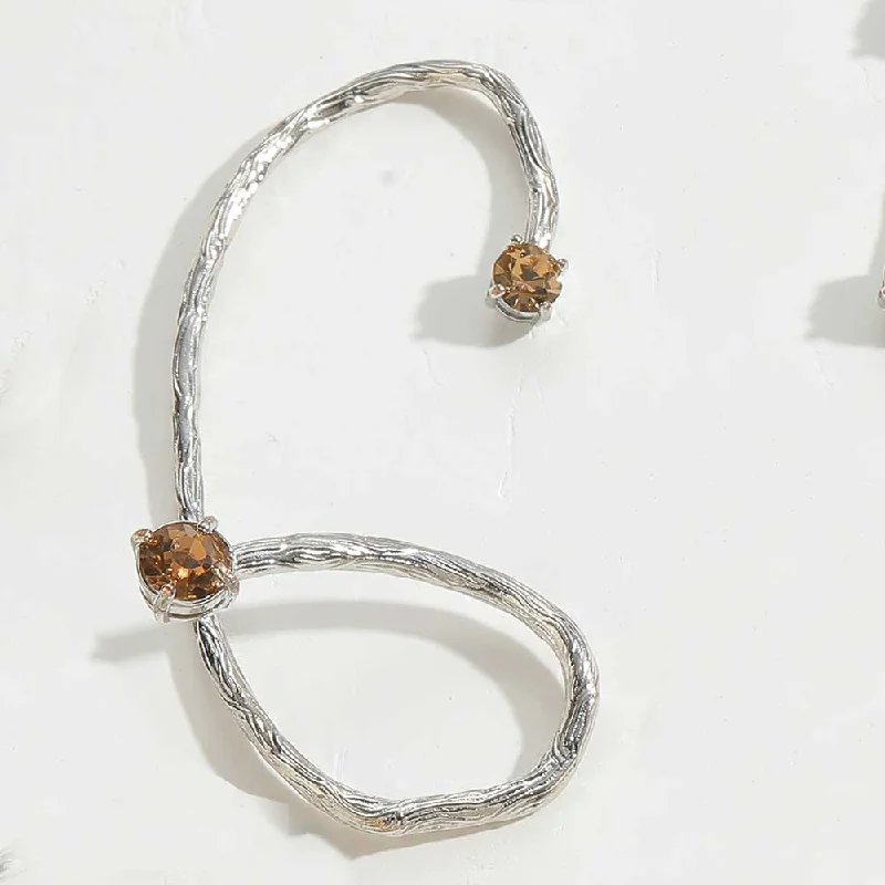 Brown Zircon Ear Clip