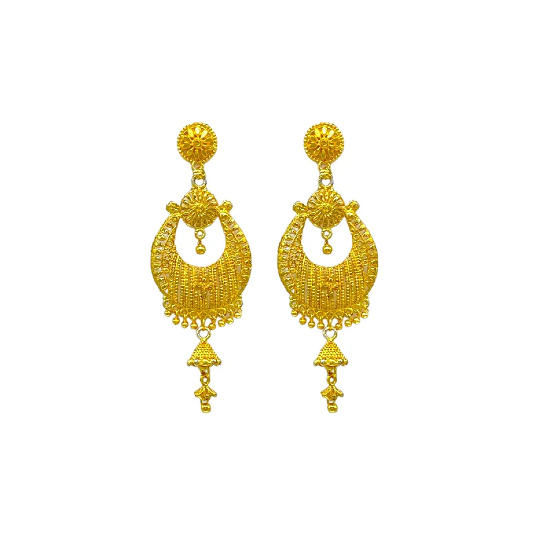 Affordable Gold Earrings-Gold Trendy Chandbali  Earrings