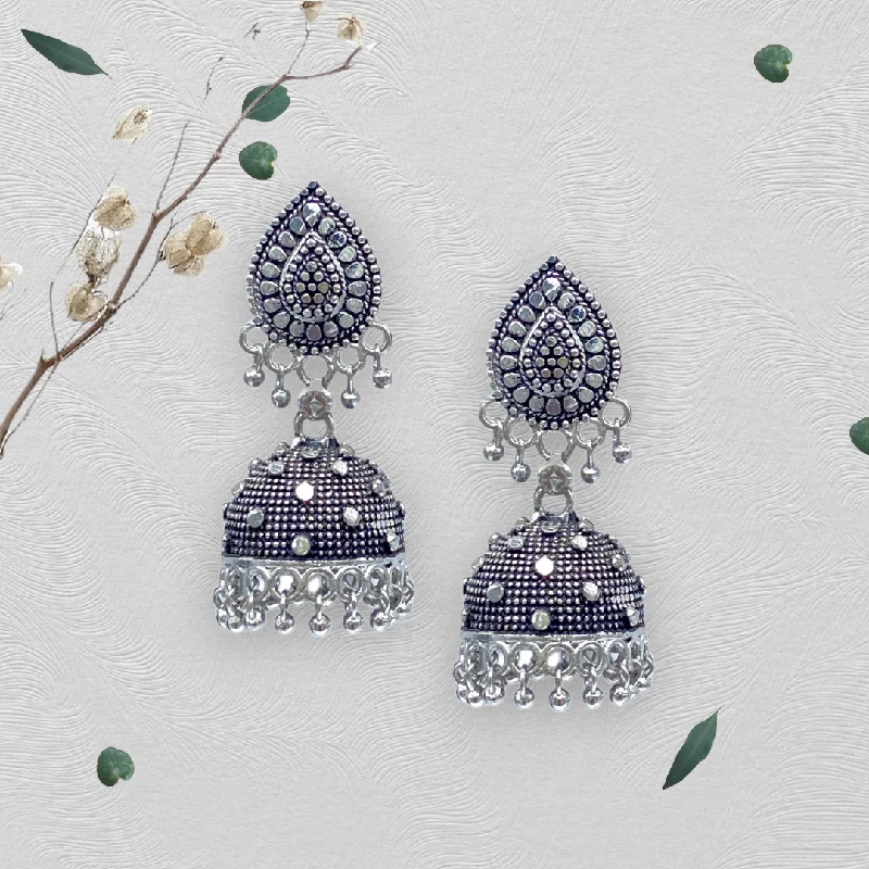 Trendy Earrings for Girls-Small Oxidised  Zumkha Earrings