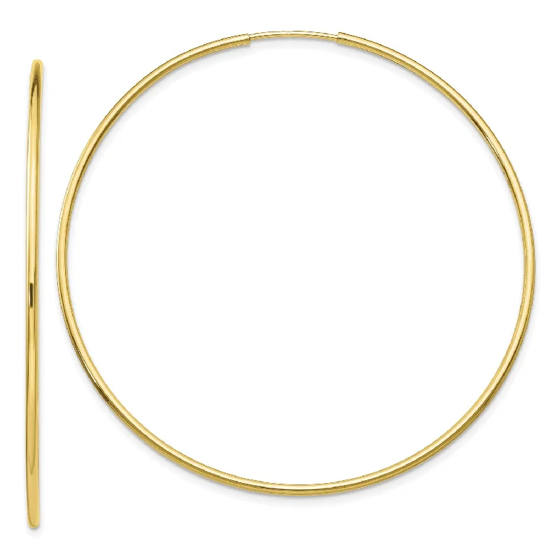 Bohemian Style Earrings-10KT Yellow Gold 54X1.2MM Endless Hoop Earrings