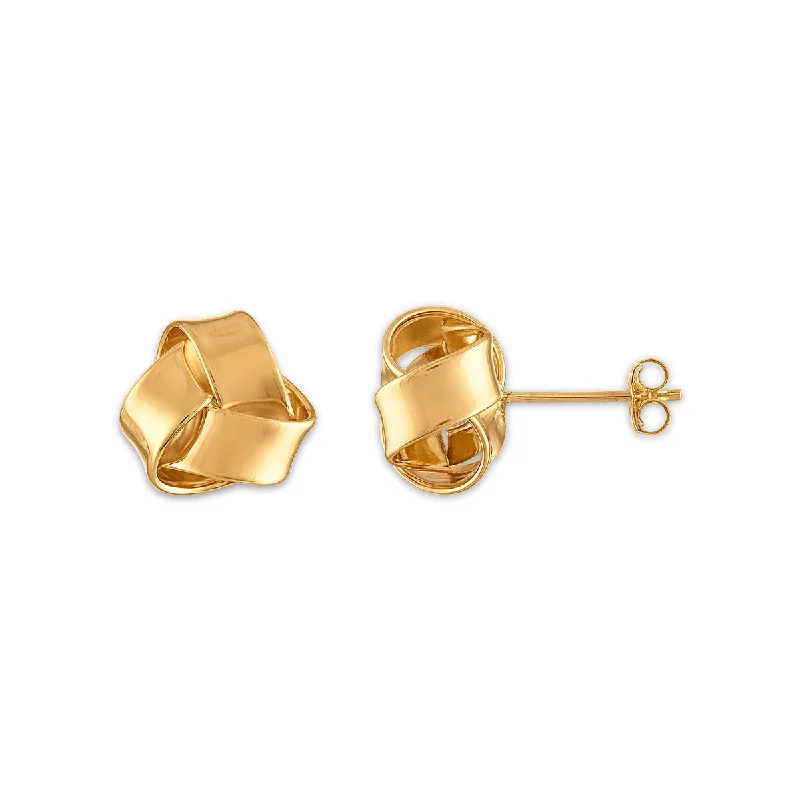 Vintage Wedding Earrings-10KT Yellow Gold Stud Love Knot Earrings