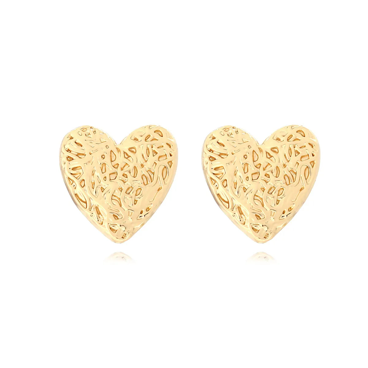 Classic Stud Earrings-1 Pair Simple Style Heart Shape Irregular Plating Alloy Ear Studs