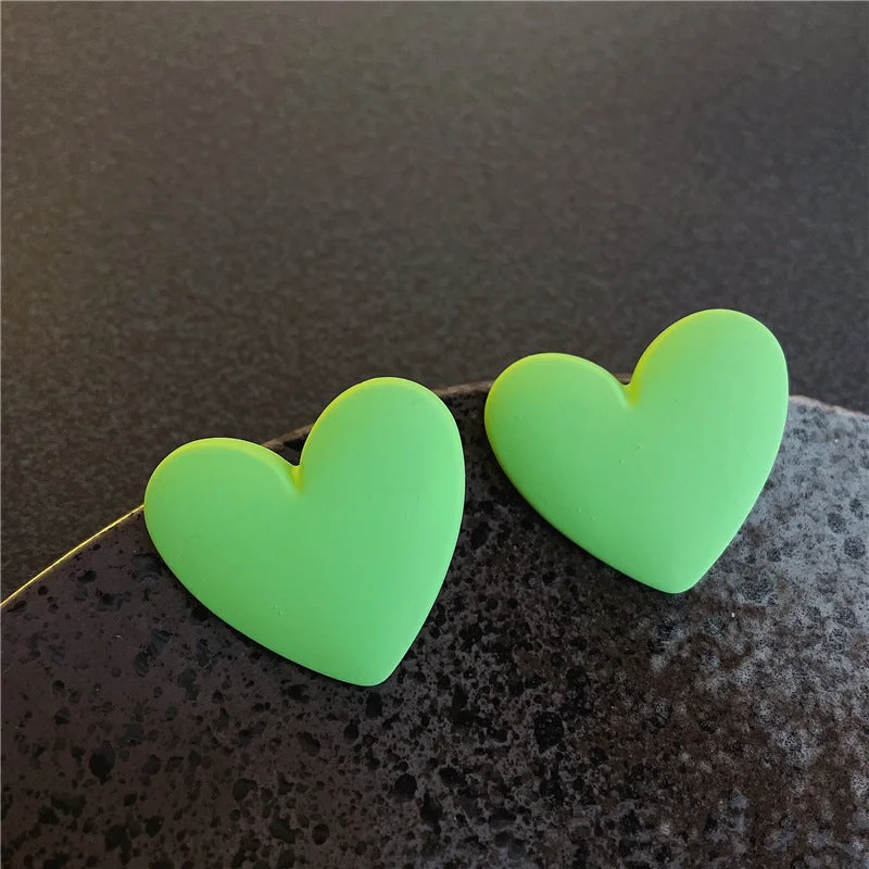 0356 Mustard Green Peach Heart 925 Silver Needle