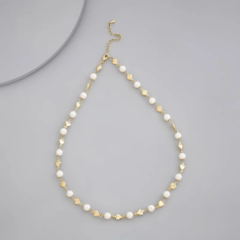 Pearl and Diamond Necklace-Trendy Necklace 171671