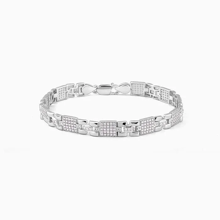 Women’s Wedding Bracelet with Diamonds-Silver Courage Bracelet For Him