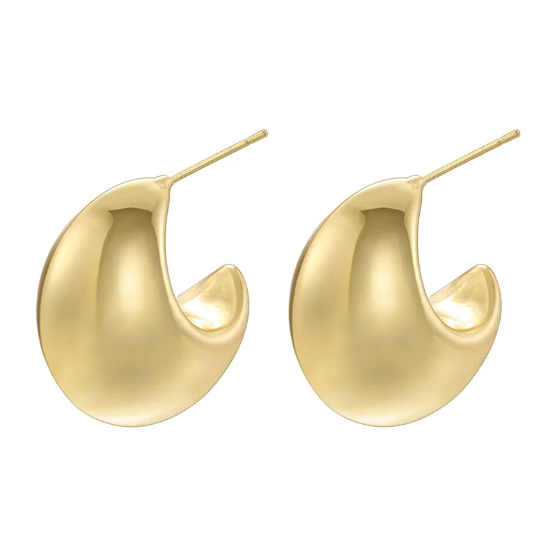 Ve1040 Golden Semicircle Hollow 1 Pair