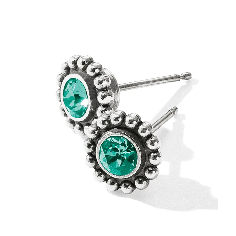 Classic Diamond Earrings-Emerald Twinkle Mini Post Earrings-May