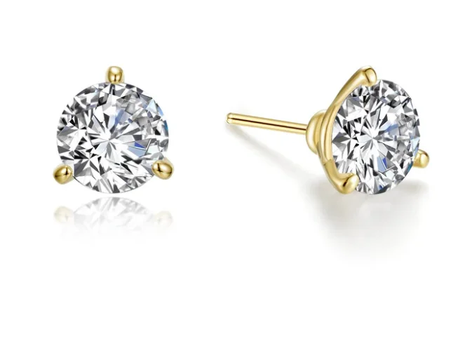 Bohemian Style Earrings-3 CTW Martini Solitaire Stud Earrings