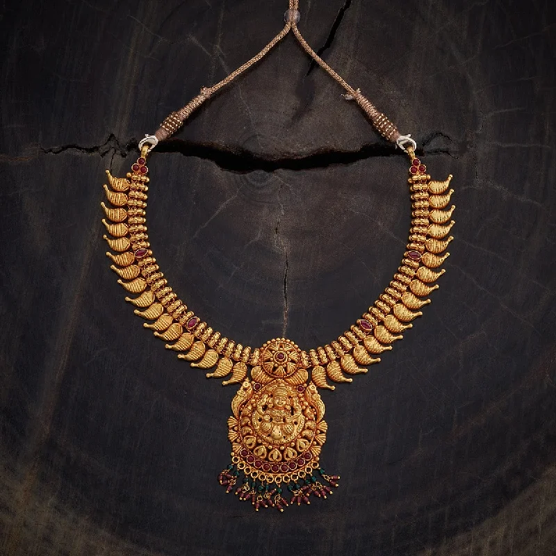 Diamond and Gold Necklace-Silver Temple Necklace 163648