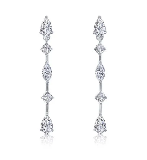 Elegant Gemstone Earrings-Exquisite Linear Drop Earrings