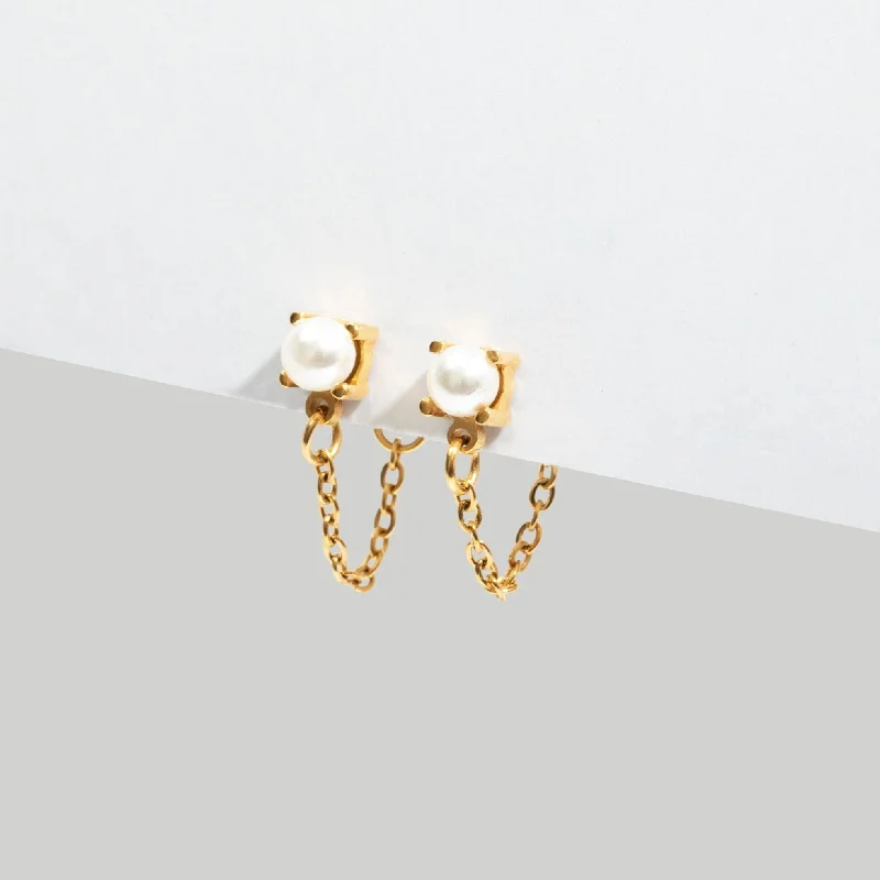 Pearl and Gold Earrings-Offshore Pearl Hoop Earrings