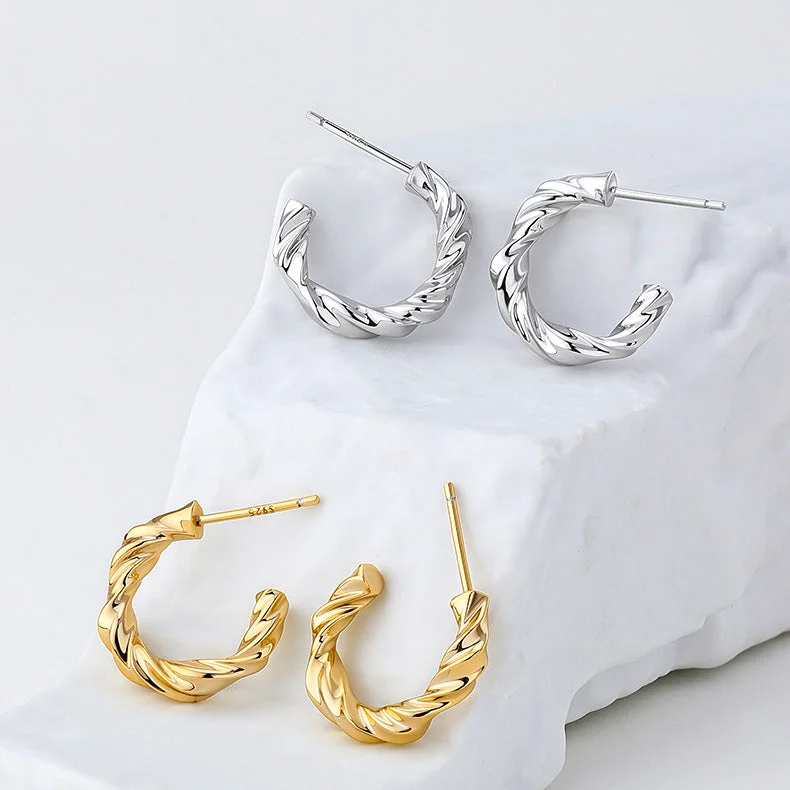 Vintage Wedding Earrings-Retro U Shape Copper Plating Ear Studs 1 Pair