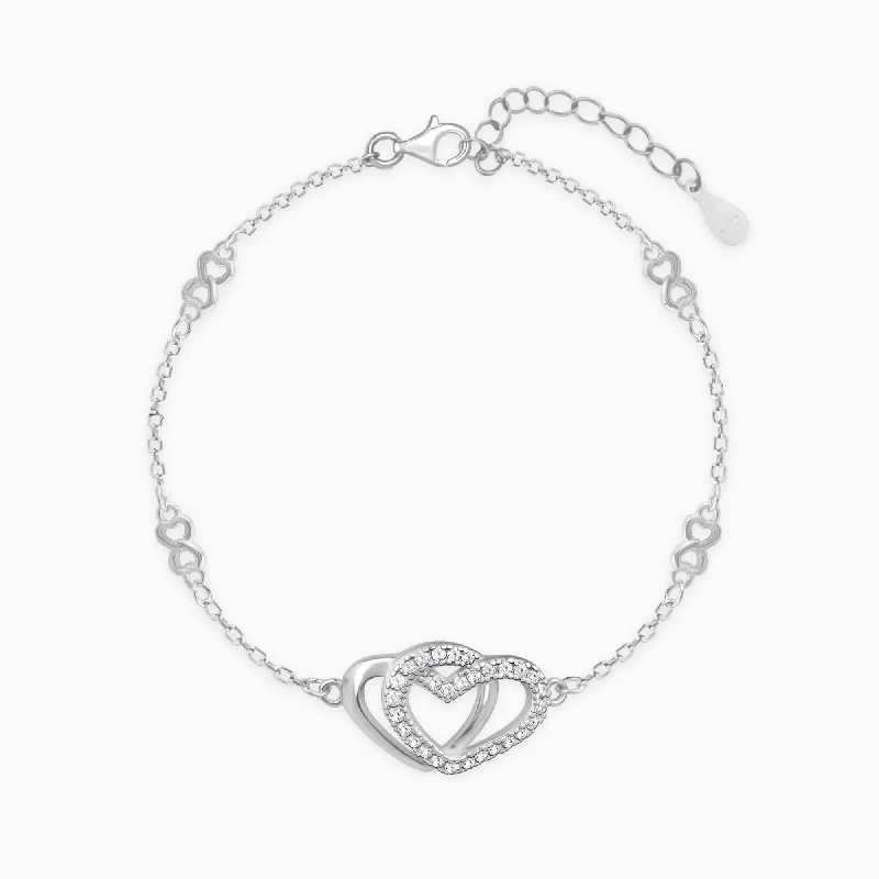 Gemstone Tennis Bracelet-Silver Locked in Love Infinity Bracelet