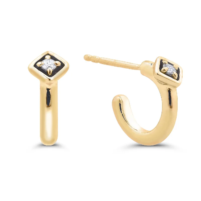 Designer Earrings for Women-Perfectionist Hoop in 14K Gold