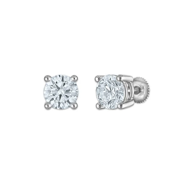 Modern Gold Earrings-EcoLove 4 CTW Lab Grown Diamond Stud Earrings in 10KT White Gold