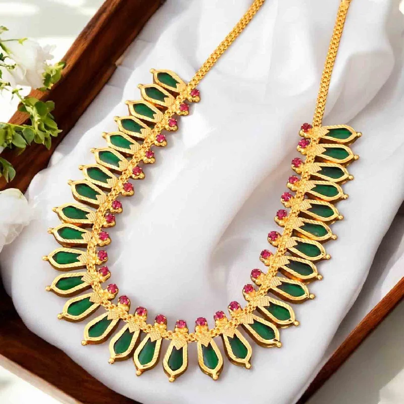 Pearl Necklace for Bride-Emerald Sanjukta Antique Necklace - New Arrival